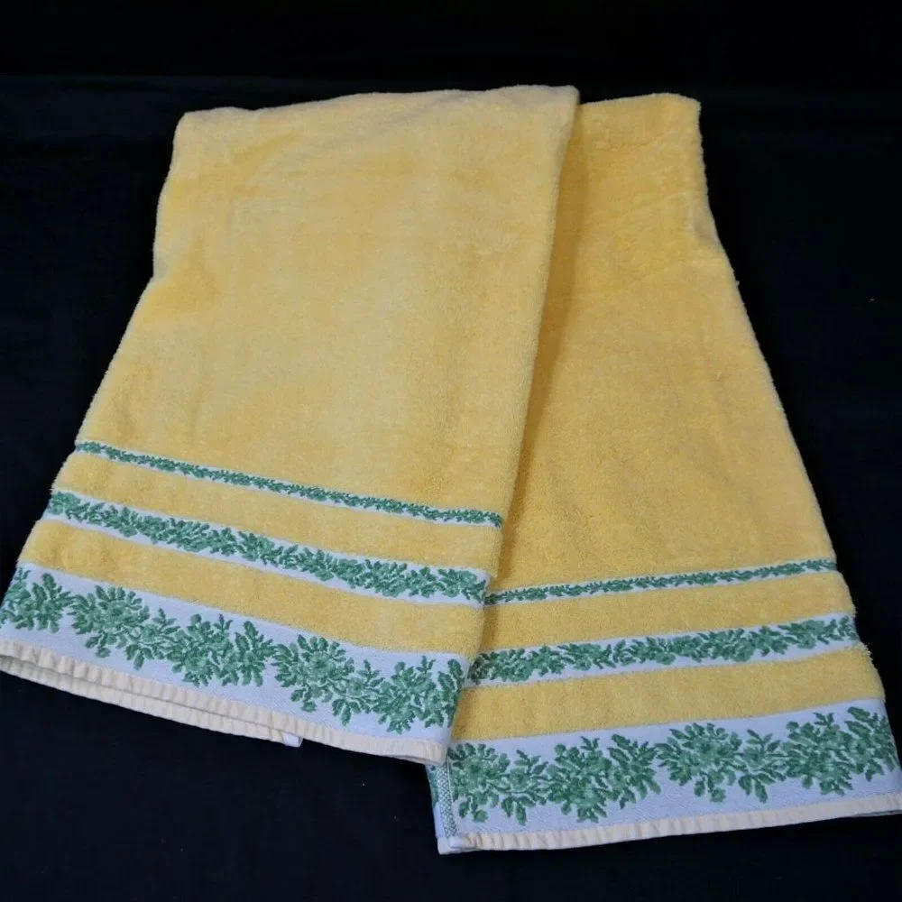 Yves Delorme Paris Vintage 90s 2 Towels Cotton Terry Cloth Made In France